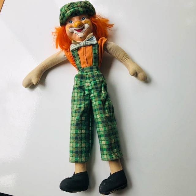 60s Vintage German Large Clown Doll, Cellulo...