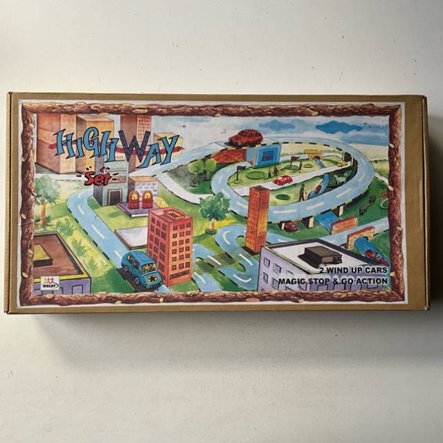 Tin treasures - Highway Set 2x Windup Cars M...