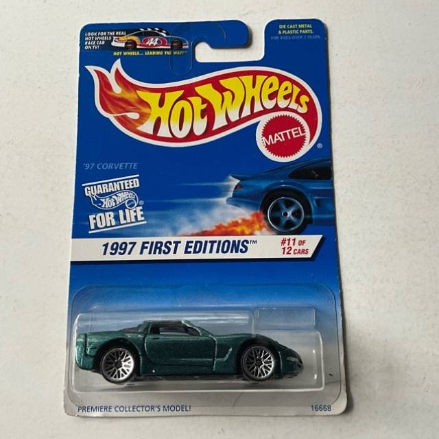 HW 97 Chevrolet Corvette Green 1997 First Ed...