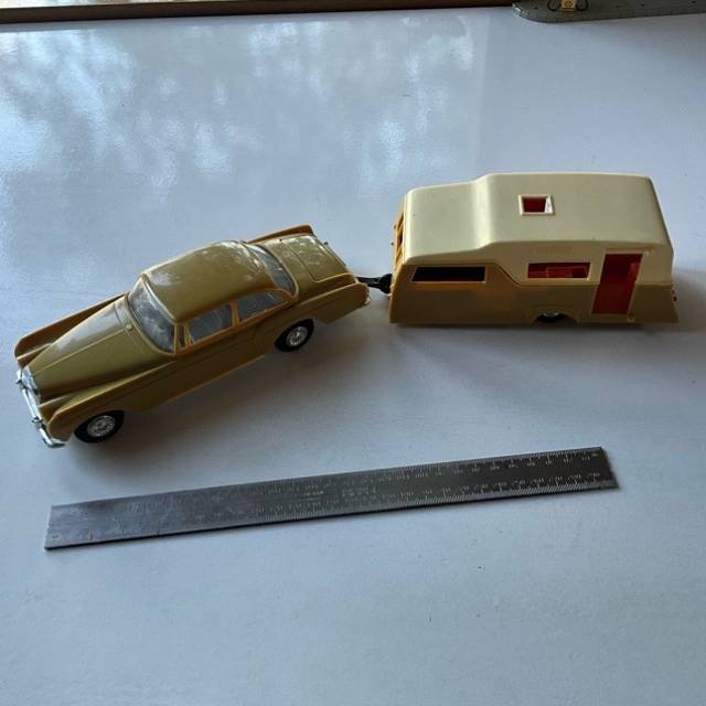 1960 (RARE) TAT 713 Gold Jaguar PLASTIC FRIC...
