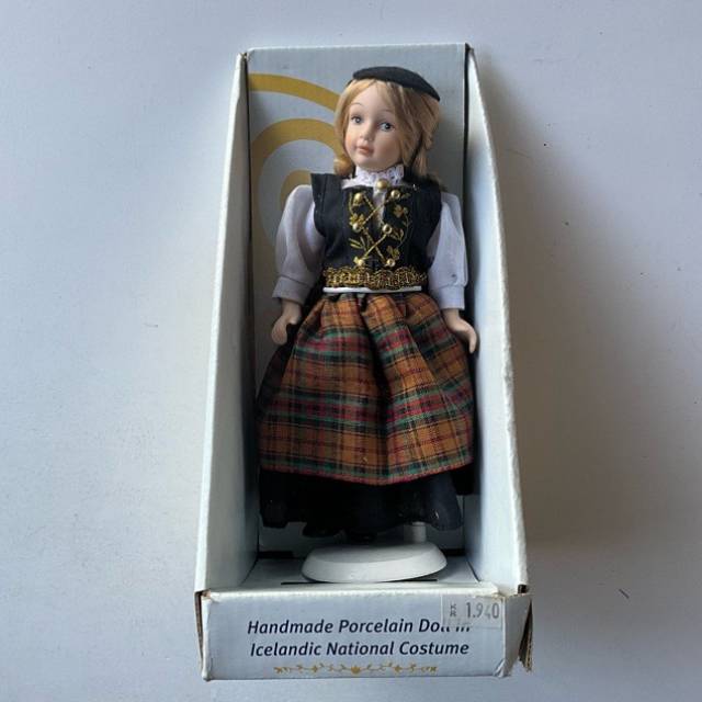 Handmade Porcelain Doll in Icelandic Nationa...