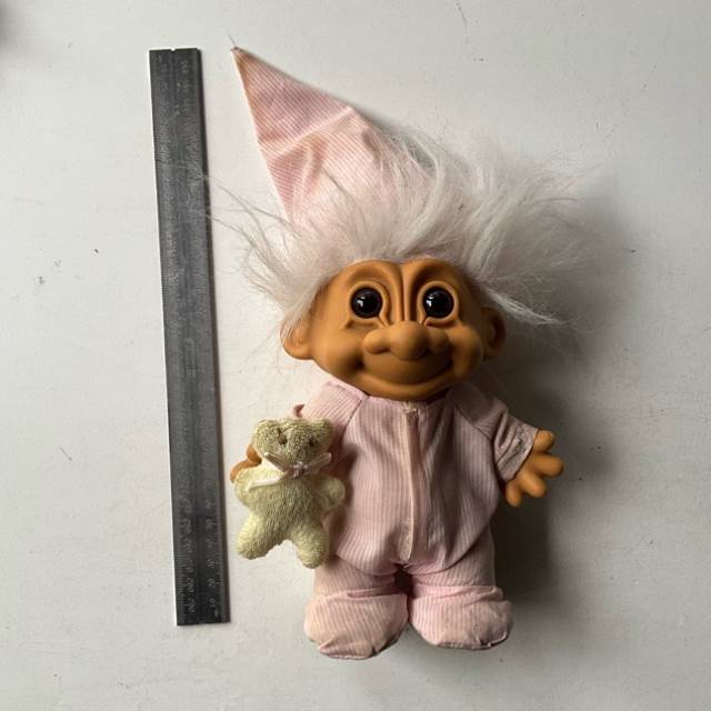 Russ Bedtime Troll Doll Pink Striped Pajamas...