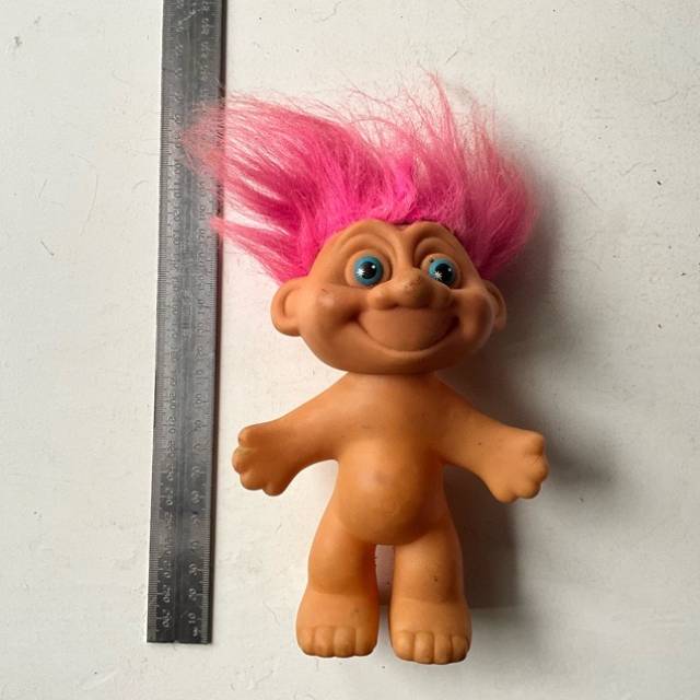 Troll 1992 Pink Hair - Blue Star Eyes - Rubb...