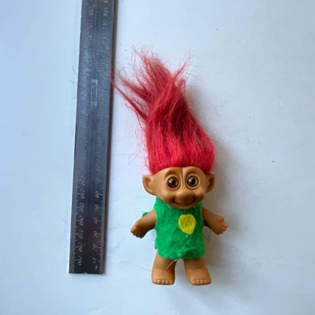 Troll - 1980s - Red Hair - Green Top (11cm H...