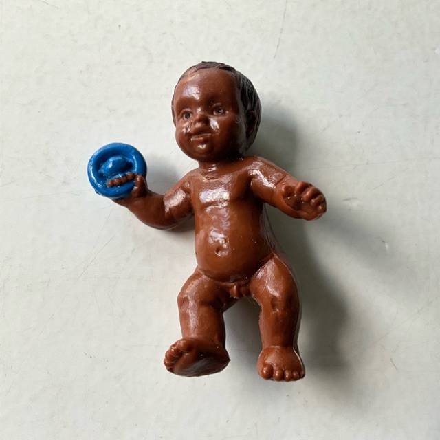 1988 BULLY BROWN BABY with Blue Rattle - MAD...