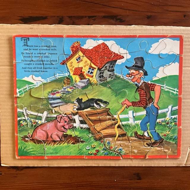 PUZZLE *Crooked Man* Fairy Tale Pig Cat Grim...