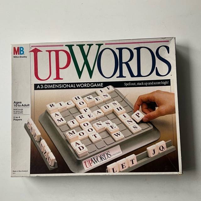 UpWords 3D Word Board Game 1988 Upwards Milt...