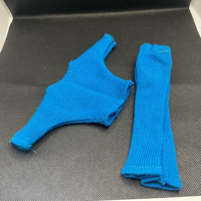 Barbie Knitted Blue 1970s Outfit Pants and Top