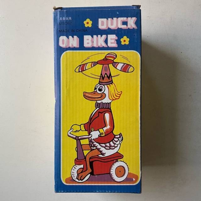 BLIC- Duck on a Bike Tin Wind Up Toy in Orig...