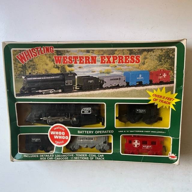 Whistling Western Express Toy Train with Eng...