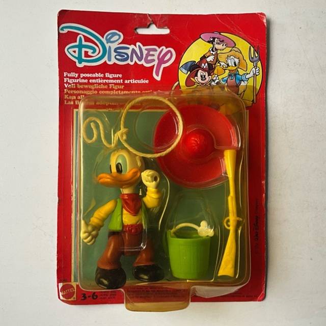 Disney Cowboy Donald Duck Figure Fully Posea...