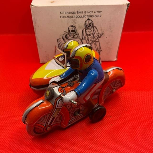 Wind Up Tinplate Tin plated Motorcycle with...