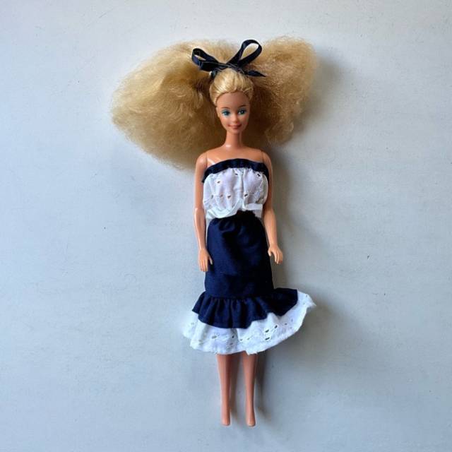 1980s Barbie in Blue and White Outfit 1960s...